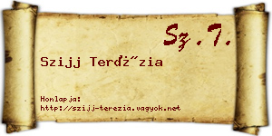 Szijj Terézia névjegykártya